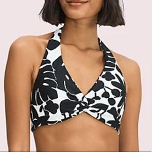 Kate Spade Monstera Grove Knotted Halter Bikini Top